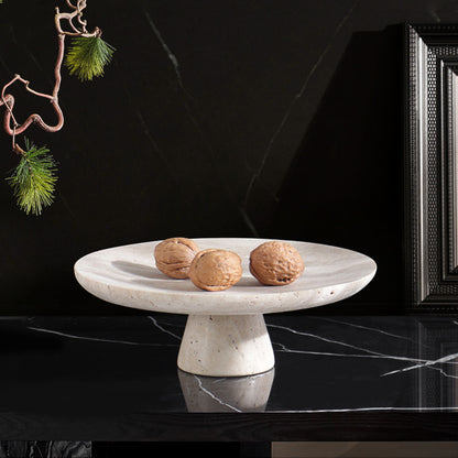 Natural Travertine High Tray | Luxury Stone Pedestal & Display Stand