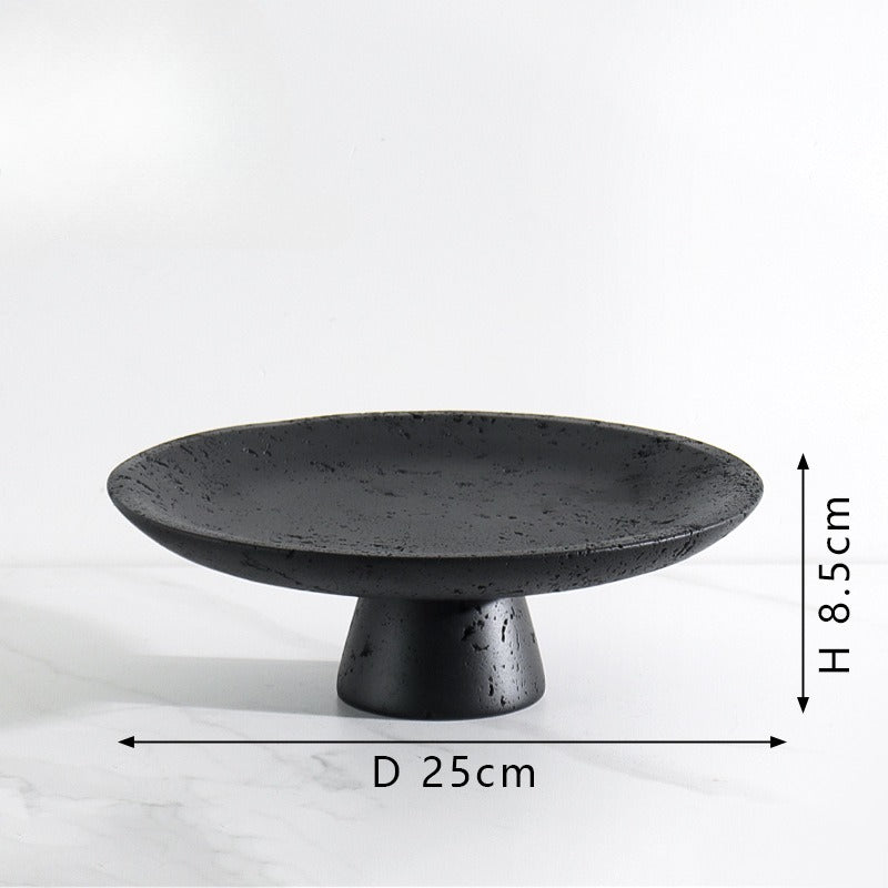 Natural Travertine High Tray | Luxury Stone Pedestal & Display Stand