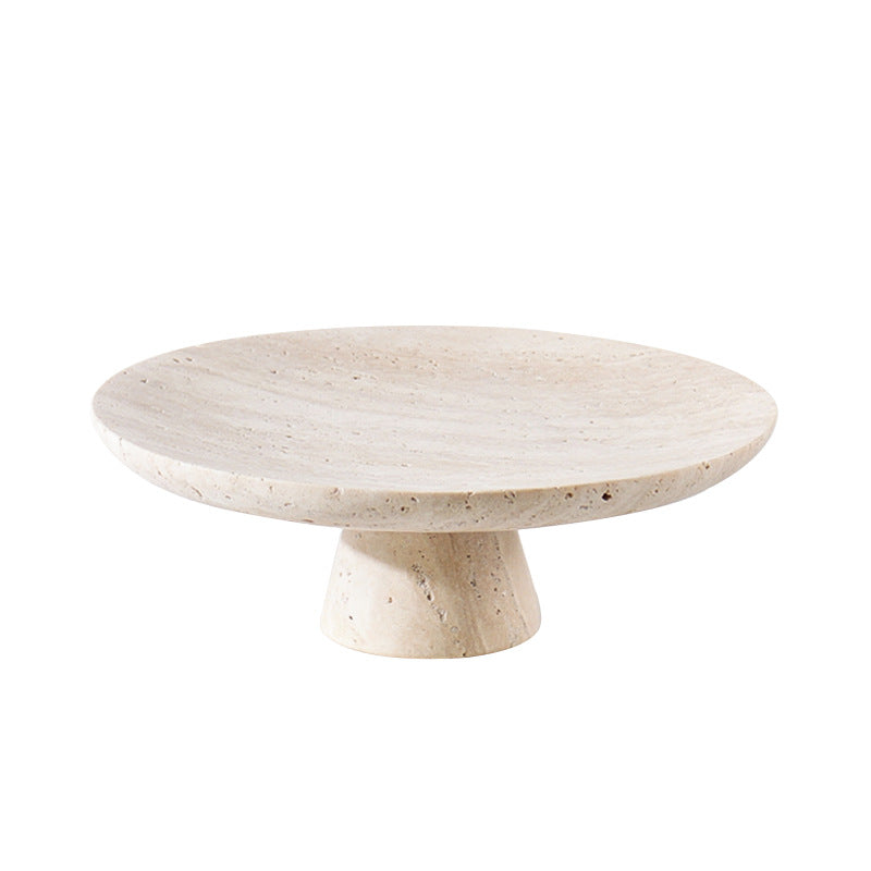 Natural Travertine High Tray | Luxury Stone Pedestal & Display Stand