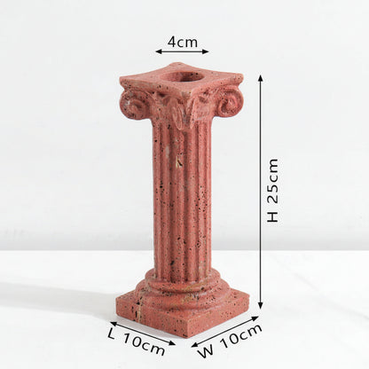 Natural Travertine Roman Pillar Candle Holder-Grainvity