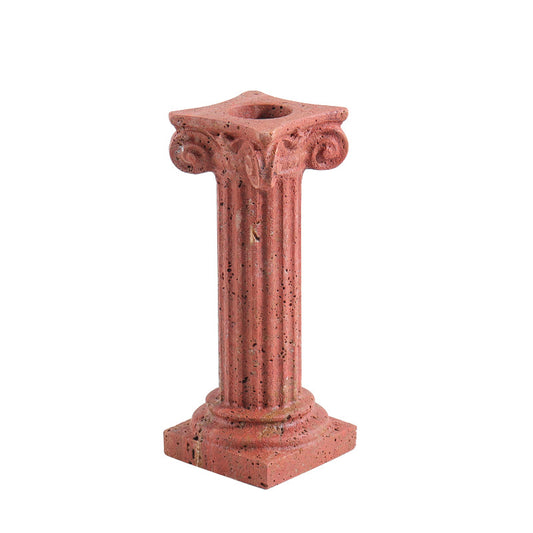 Natural Travertine Roman Pillar Candle Holder-Grainvity