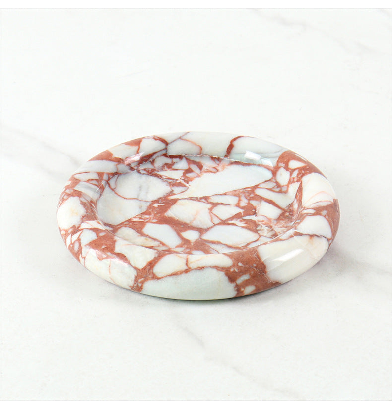 Natural Travertine Round Stone Plate | Luxury Serving & Display Piece