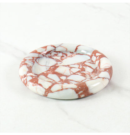 Natural Travertine Round Stone Plate | Luxury Serving & Display Piece
