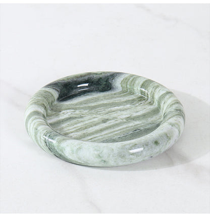 Natural Travertine Round Stone Plate | Luxury Serving & Display Piece
