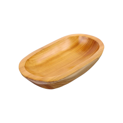Oval Wooden Fruit Bowl & Serving Plate