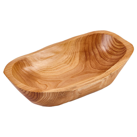 Oval Wooden Fruit Bowl & Serving Plate