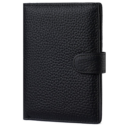 Black Travel Leather Passport Holder.