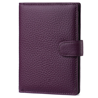 Purple Leather Passport Holder.