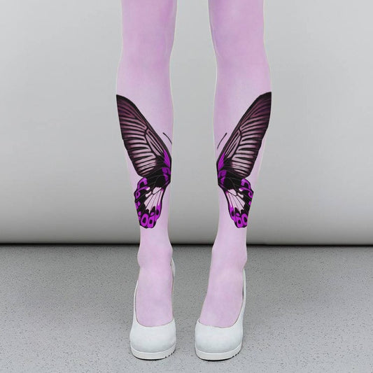 pink Single-sided Butterfly Tights