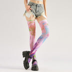 Pink Knee High Tights Women's Fancy Dress Costume Accessories, Perfect for Parties, Office, Street Fashion, and Daily Wear