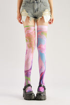 Pink Knee High Tights Women's Fancy Dress Costume Accessories, Perfect for Parties, Office, Street Fashion, and Daily Wear