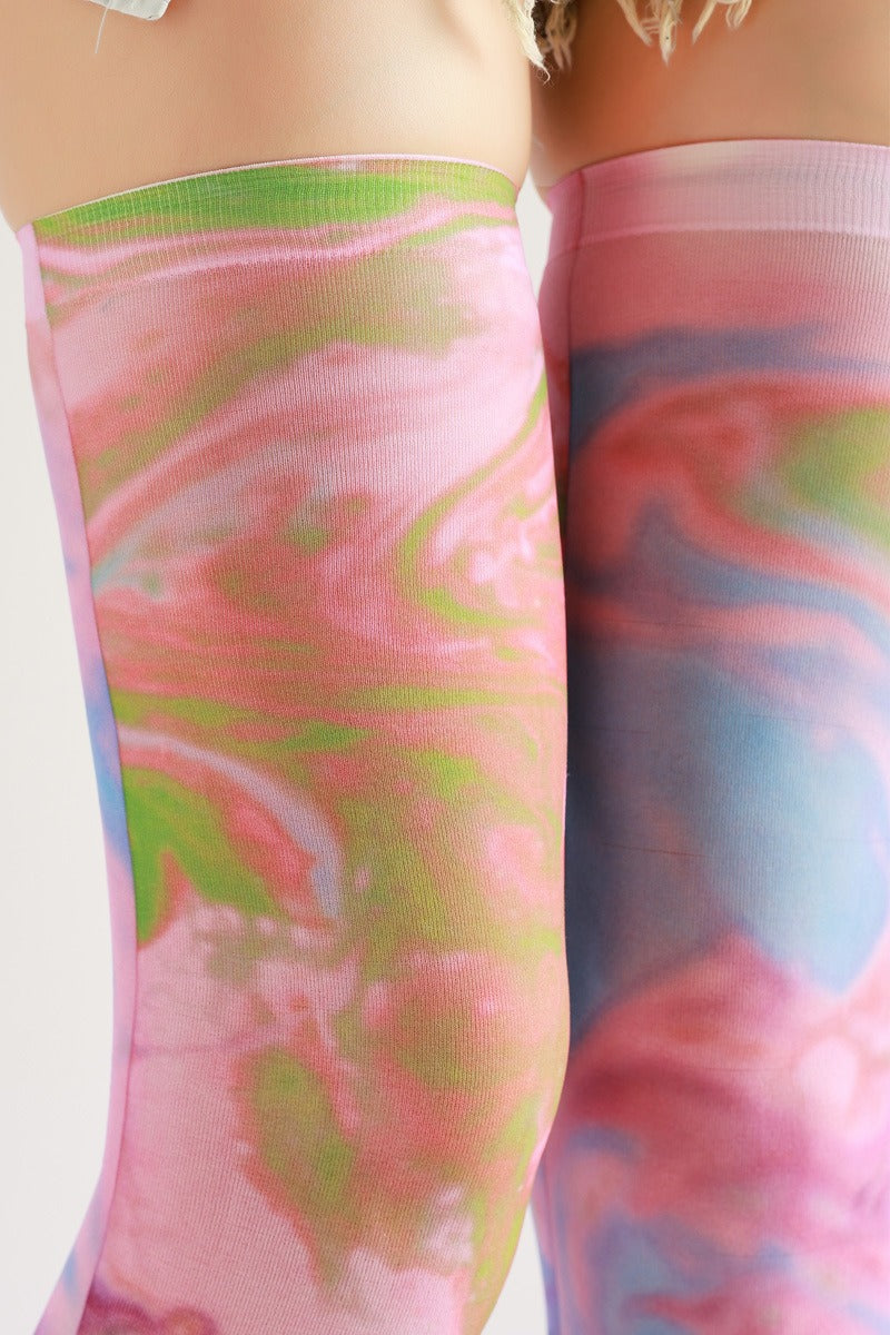 Pink Knee High Tights Women's Fancy Dress Costume Accessories, Perfect for Parties, Office, Street Fashion, and Daily Wear