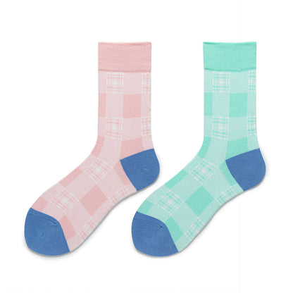 Plaid Crew Socks-Grainvity