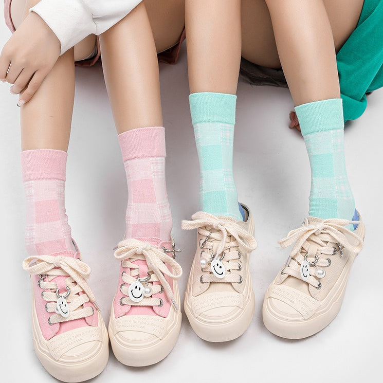 Plaid Crew Socks-Grainvity