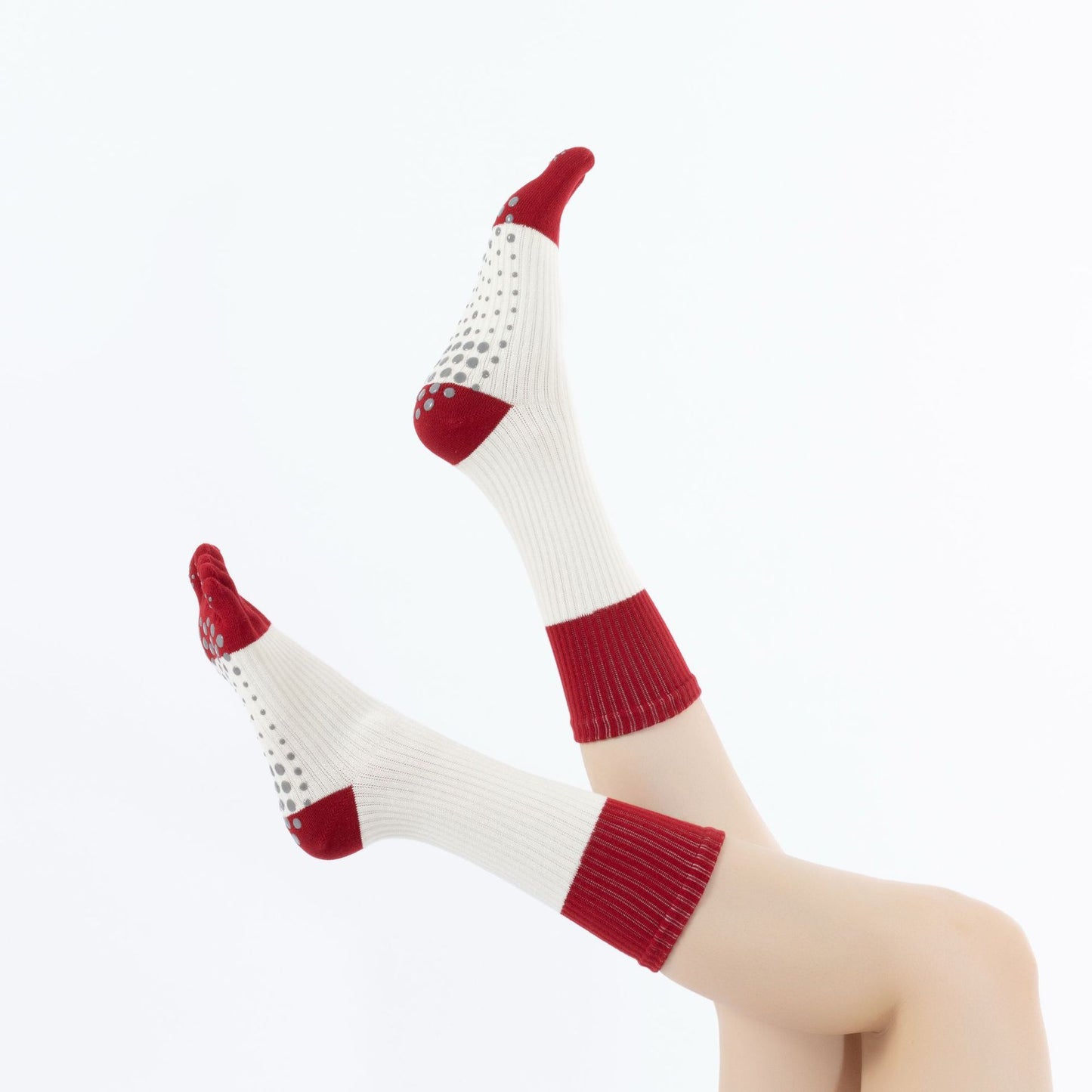 Red Five-toed Yoga Compression Socks-Grainvity