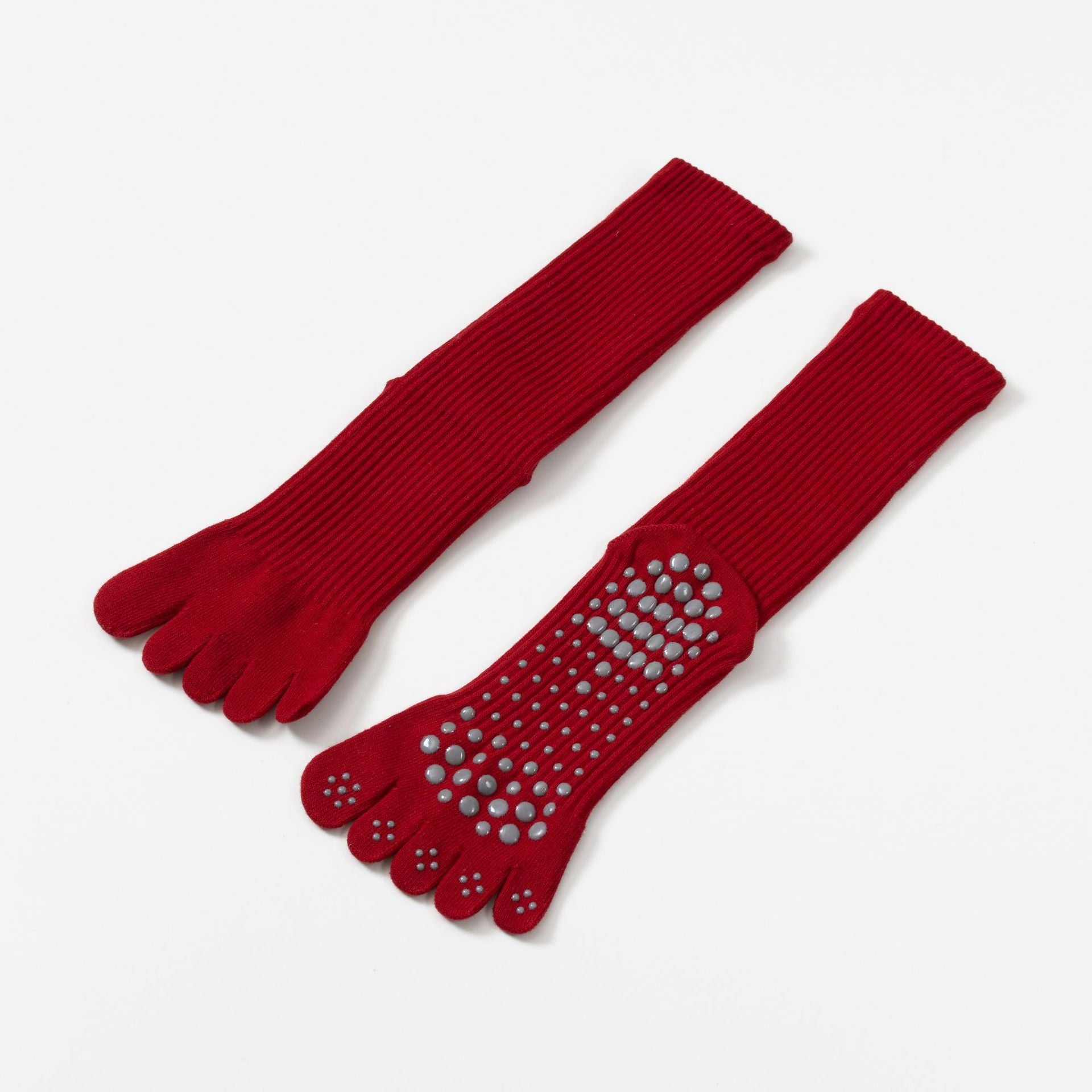 Red Five-toed Yoga Compression Socks-Grainvity