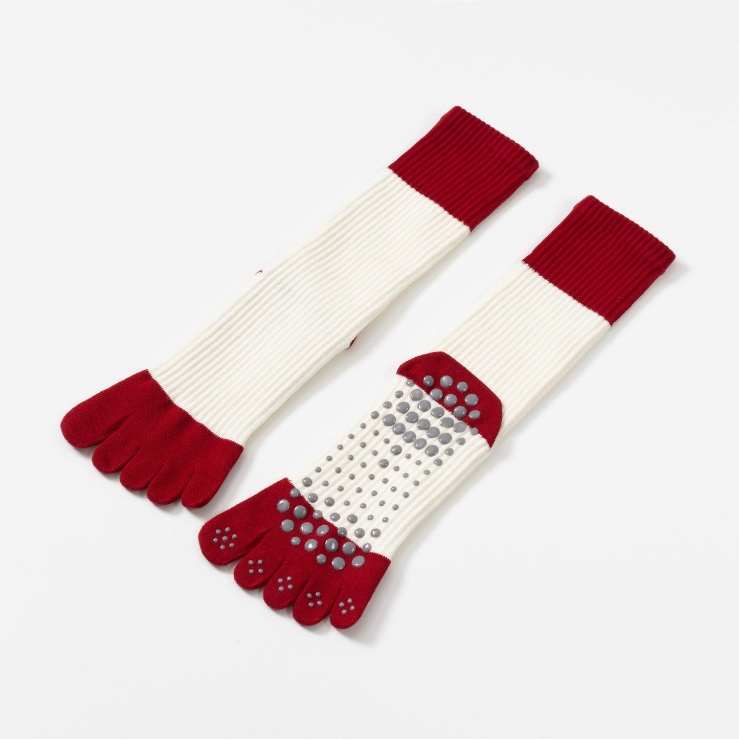 Red Five-toed Yoga Compression Socks-Grainvity