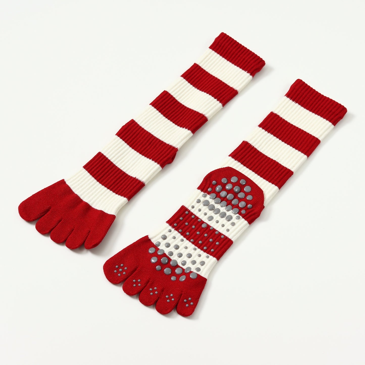 Red Five-toed Yoga Compression Socks-Grainvity