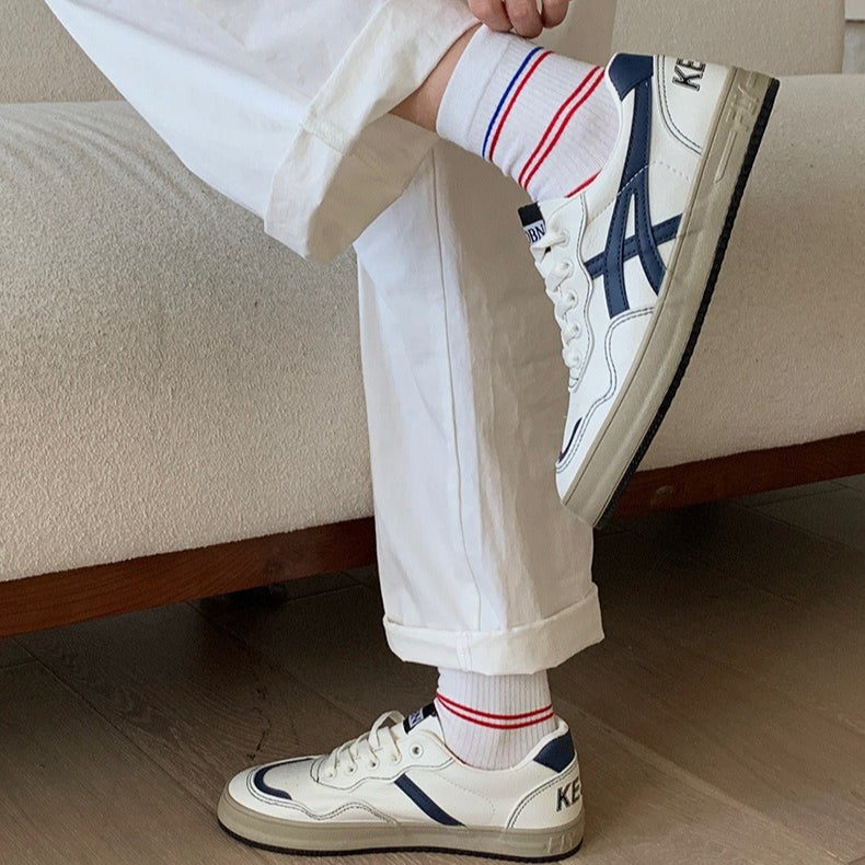 Red Strip Funny Socks-Grainvity
