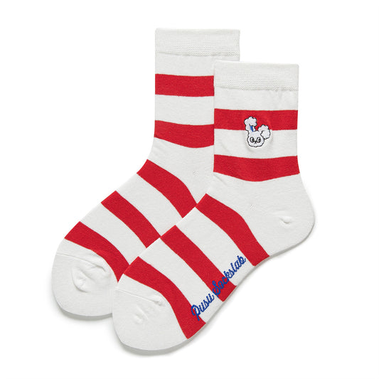 Red Strip Funny Socks-Grainvity
