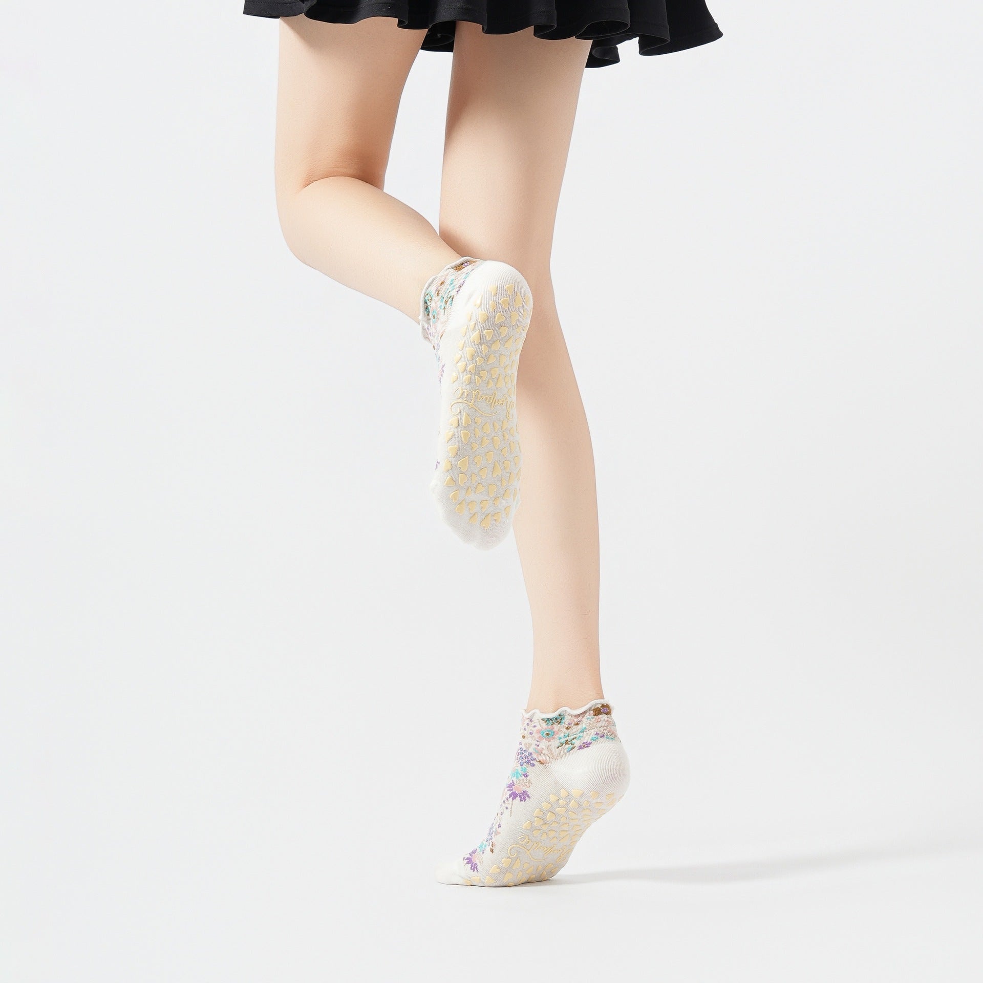 Retro Floral Yoga Socks-Grainvity