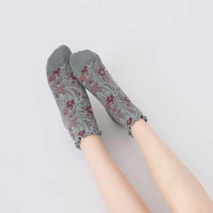 Retro Floral Yoga Socks-Grainvity
