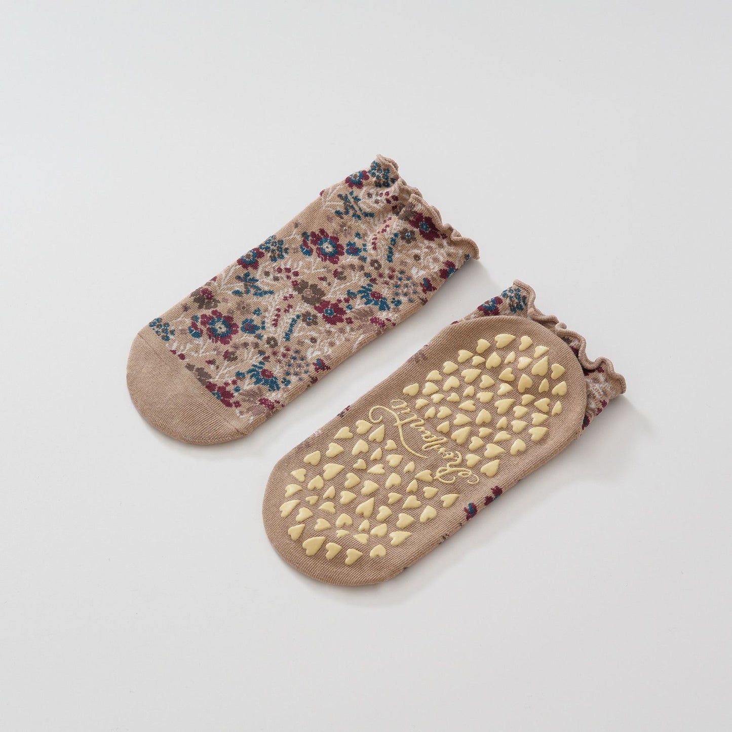Retro Floral Yoga Socks-Grainvity