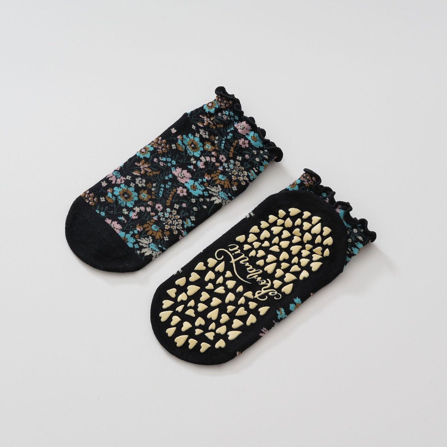 Retro Floral Yoga Socks-Grainvity