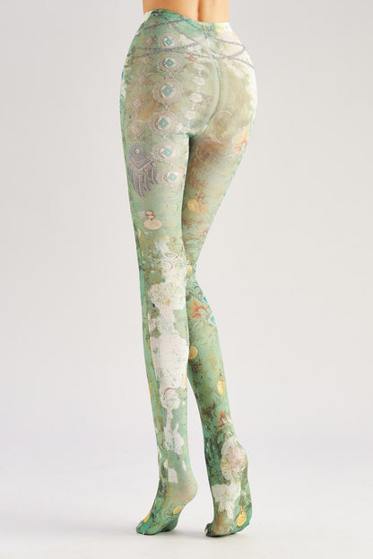 Retro Murals Women Tights with high elasticity and compression,shaping fit and ideal for weddings, parties, ethnic outfits, and street fashion