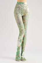 Retro Murals Women Tights with high elasticity and compression,shaping fit and ideal for weddings, parties, ethnic outfits, and street fashion