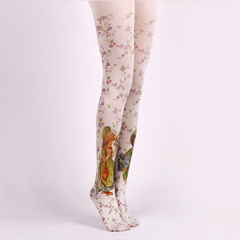 Retro Childlike Tights with high elasticity and compression,shaping fit and ideal for weddings, parties, ethnic outfits, and street fashion