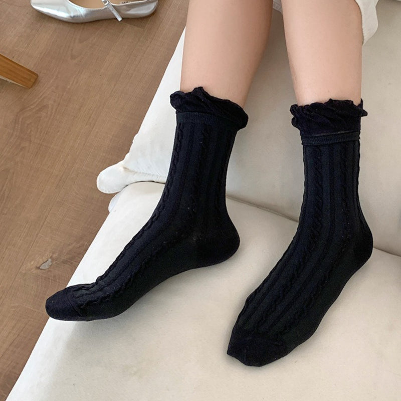 Ruffle Crew Socks-Grainvity