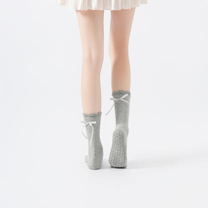 Ruffle Tied Non-Slip Socks-Grainvity