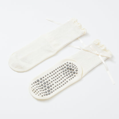 Ruffle Tied Non-Slip Socks-Grainvity
