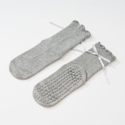 Ruffle Tied Non-Slip Socks-Grainvity