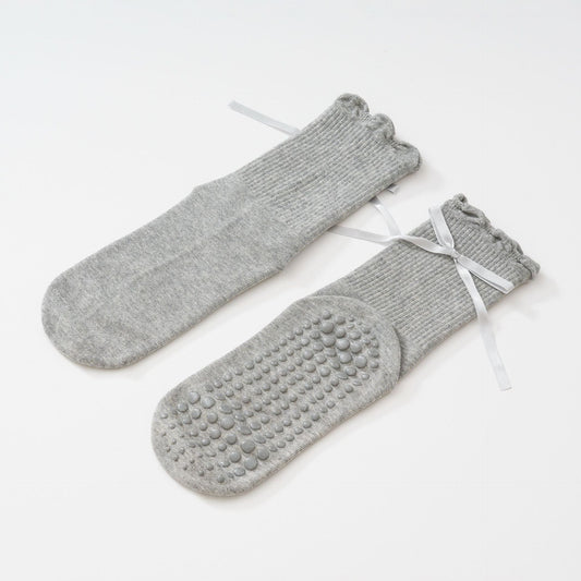 Ruffle Tied Non-Slip Socks-Grainvity