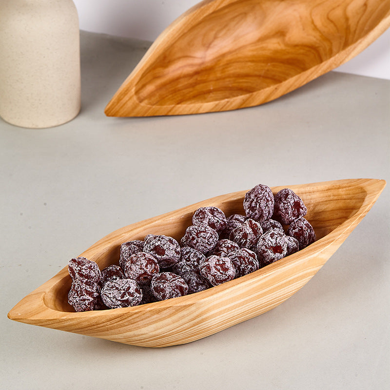 Rustic Canoe-Shaped Cedar Wood Serving Bowl