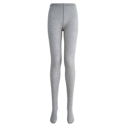 Sheer vertical-stripe tights in light grey, flat lay front view