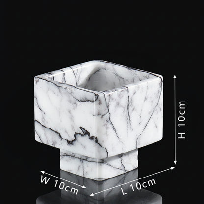 Square Marble Art Vase Small-Grainvity