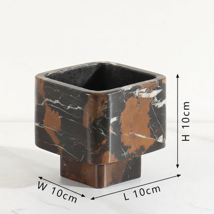 Square Marble Art Vase Small-Grainvity