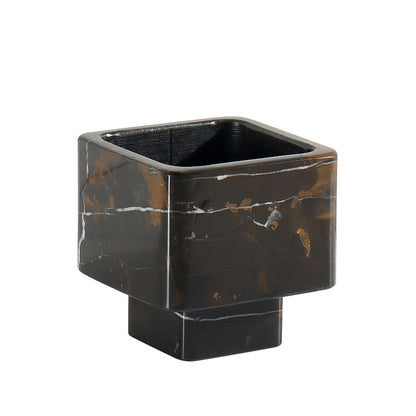 Square Marble Art Vase Small-Grainvity