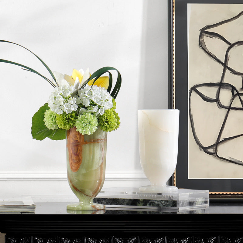 Study Room Natural Jade Vase Ornament-Grainvity