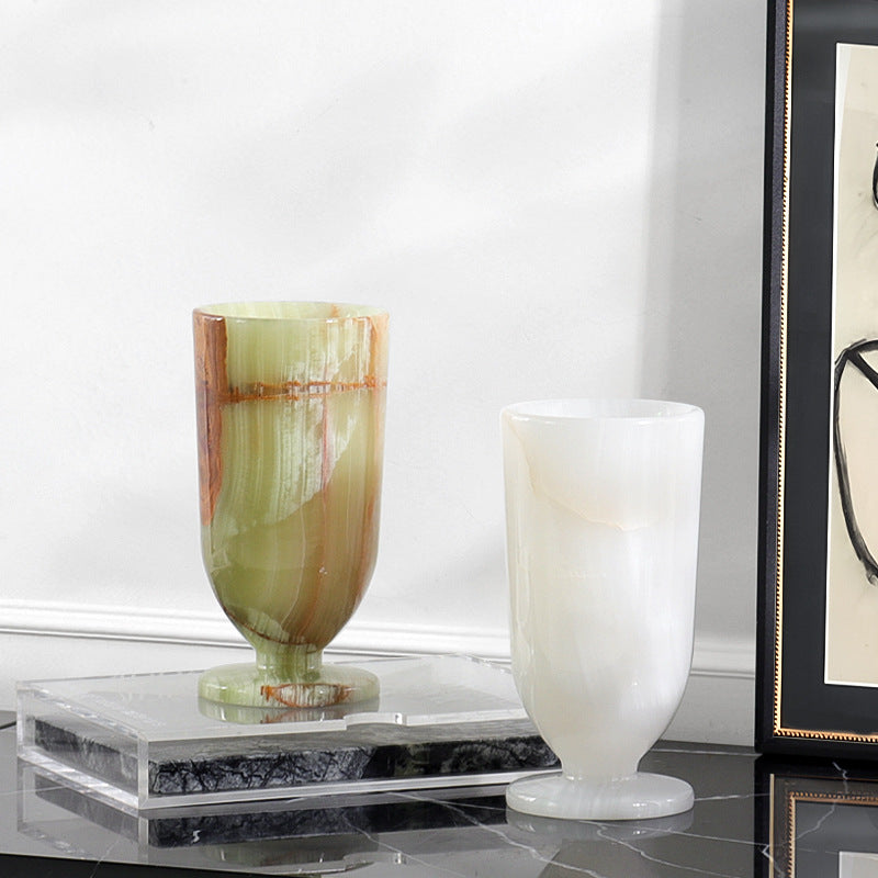 Study Room Natural Jade Vase Ornament-Grainvity