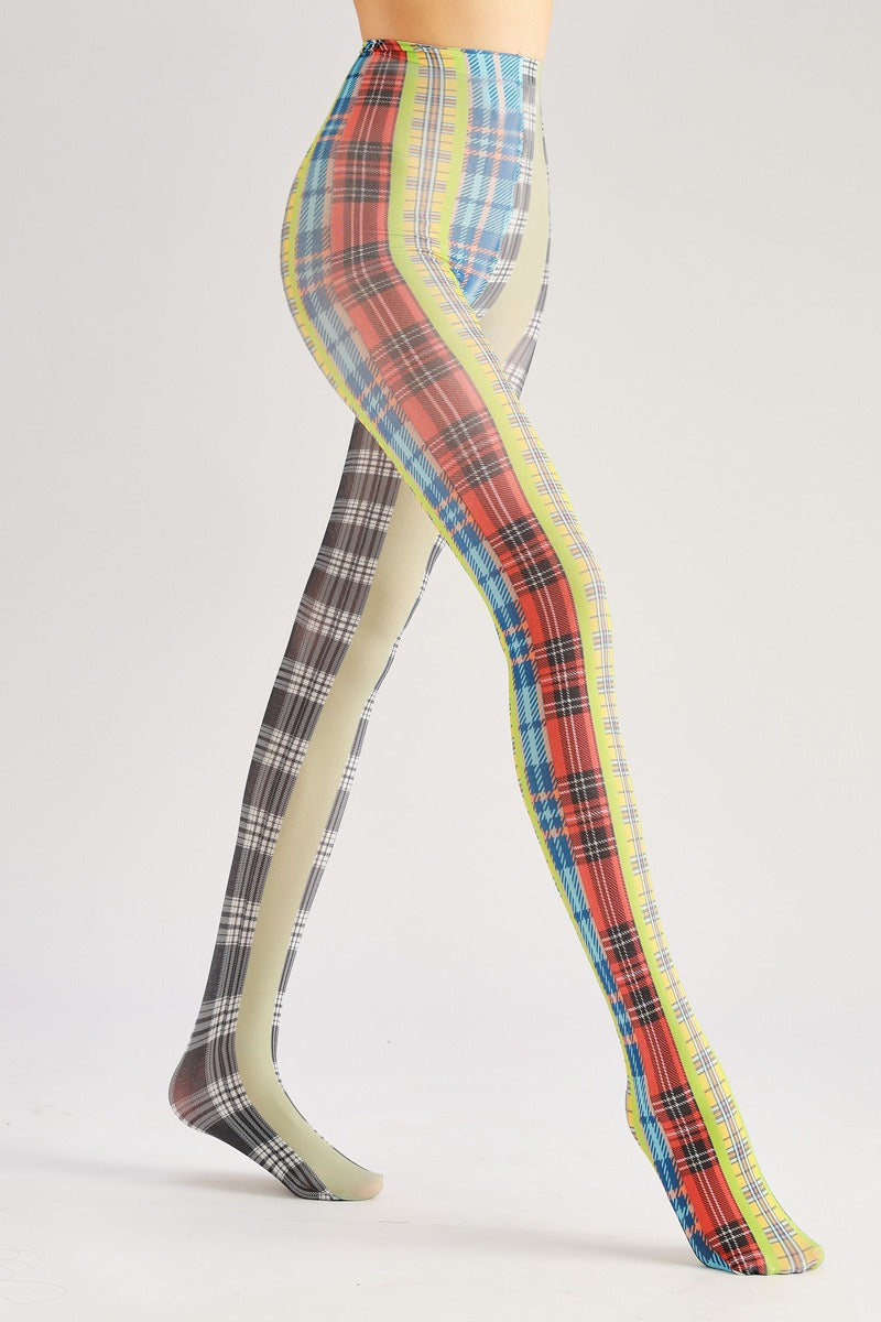 Colorful Tartan Tights Women's Fancy Dress Costume Accessories, Perfect for Parties, Office, Street Fashion, and Daily Wear