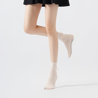 Thin Bow Ribbon Yoga Socks-Grainvity
