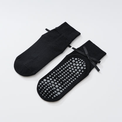 Thin Bow Ribbon Yoga Socks-Grainvity