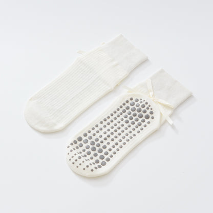 Thin Bow Ribbon Yoga Socks-Grainvity