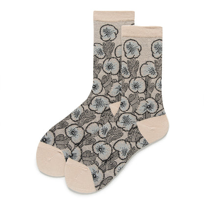 Vintage Floral Crew Socks-Grainvity