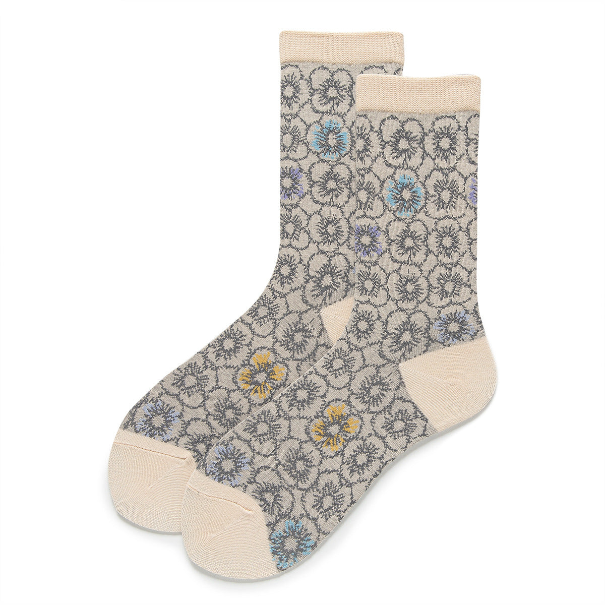 Vintage Floral Crew Socks-Grainvity
