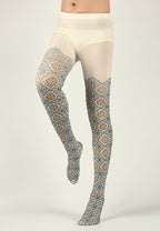 Victorian Retro Patterned Tights with high elasticity and compression,shaping fit and ideal for weddings, parties, ethnic outfits, and street fashion